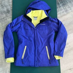 Columbia 3 In 1 Purple Lime Green Interchangeable Coat Fleece Women’s Medium